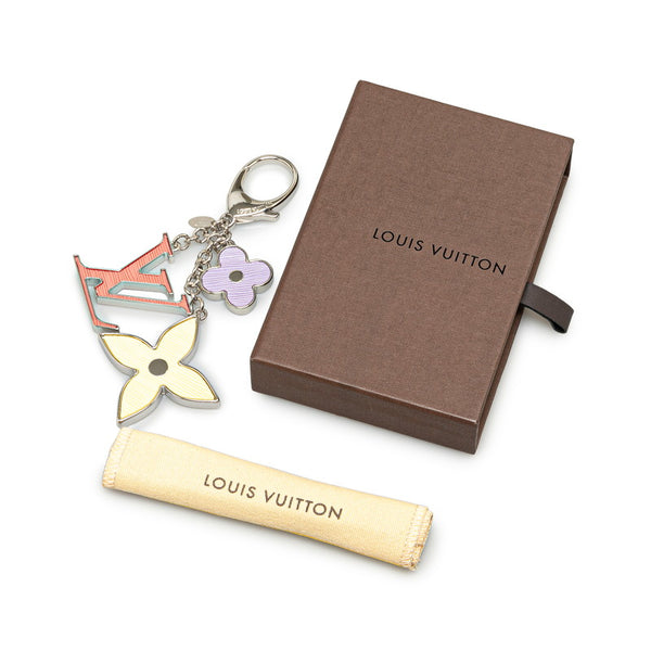 ルイ ヴィトン エピ ビジューサック フルール キーリング M67126  ピンク イエロー ラベンダー シルバー メタル レディース LOUIS VUITTON 【中古】
