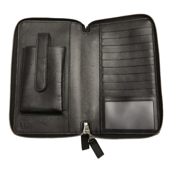 グッチ マイクログッチ 長財布 トラベルケース 449246 ブラック レザー レディース GUCCI 【中古】