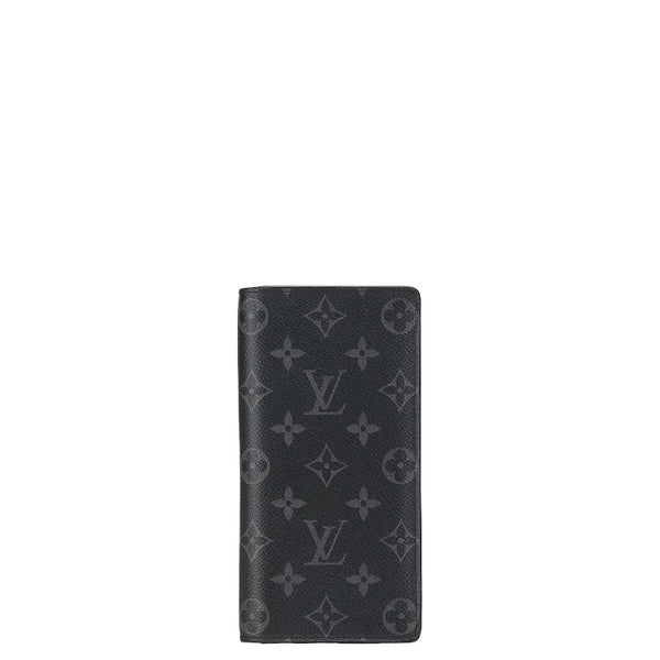 ルイ ヴィトン モノグラム エクリプス ポルトフォイユ ブラザ  長財布 M61697 グレー PVC レザー メンズ LOUIS VUITTON 【中古】