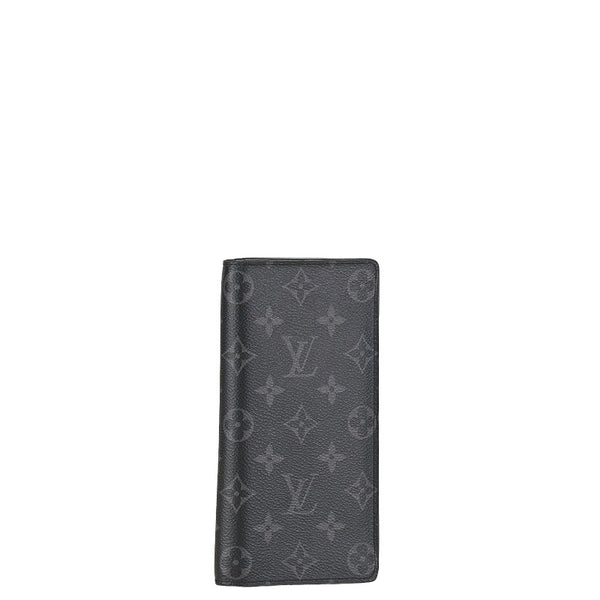 ルイ ヴィトン モノグラム エクリプス ポルトフォイユ ブラザ  長財布 M61697 グレー PVC レザー メンズ LOUIS VUITTON 【中古】