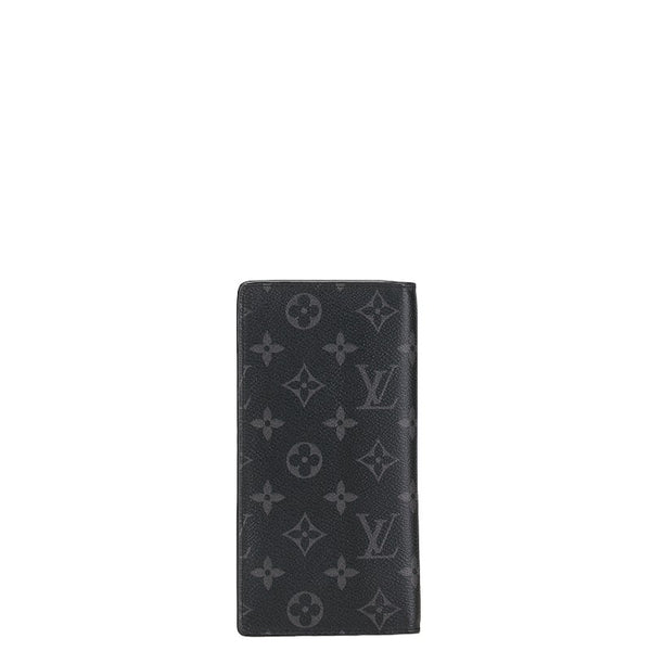 ルイ ヴィトン モノグラム エクリプス ポルトフォイユ ブラザ  長財布 M61697 グレー PVC レザー メンズ LOUIS VUITTON 【中古】