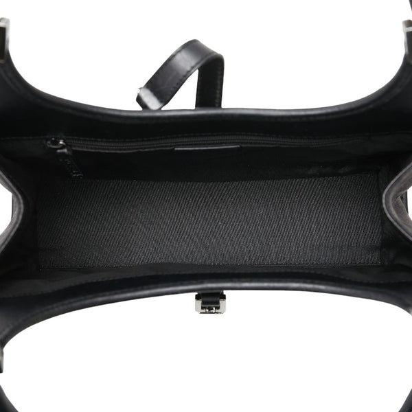 グッチ ジャンボGGキャンバス ジャッキー  ハンドバッグ 002  1068 ブラック シルバー キャンバス レザー レディース GUCCI 【中古】