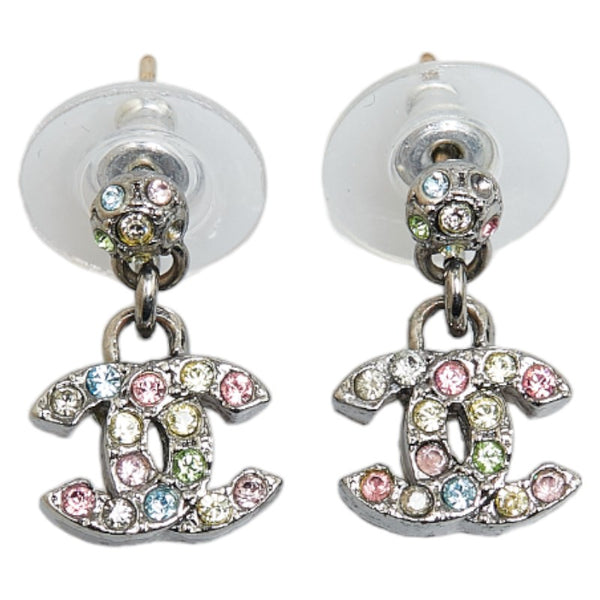 シャネル ココマーク ラインストーン カラフル ピアス シルバー マルチカラー メタル レディース CHANEL 【中古】