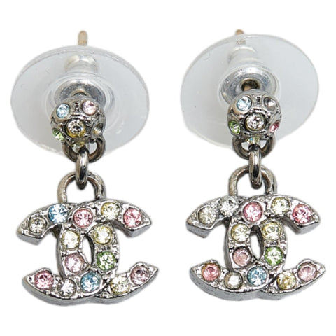 シャネル ココマーク ラインストーン カラフル ピアス シルバー マルチカラー メタル レディース CHANEL 【中古】
