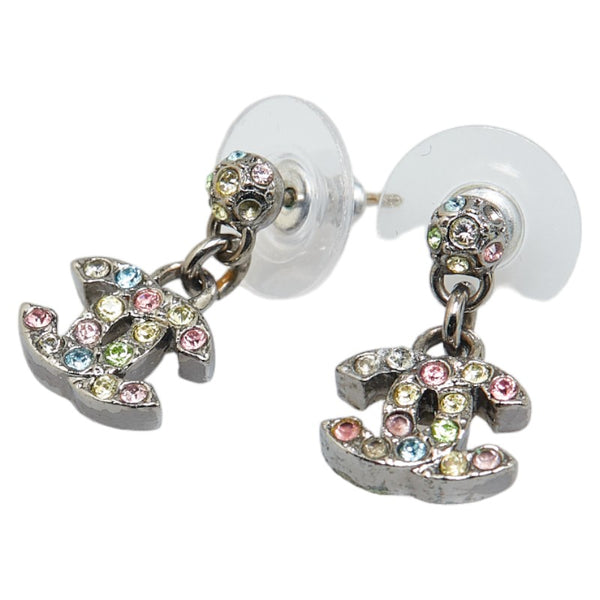 シャネル ココマーク ラインストーン カラフル ピアス シルバー マルチカラー メタル レディース CHANEL 【中古】