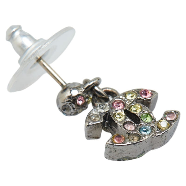 シャネル ココマーク ラインストーン カラフル ピアス シルバー マルチカラー メタル レディース CHANEL 【中古】