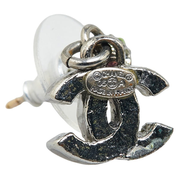 シャネル ココマーク ラインストーン カラフル ピアス シルバー マルチカラー メタル レディース CHANEL 【中古】