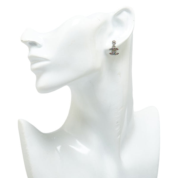 シャネル ココマーク ラインストーン カラフル ピアス シルバー マルチカラー メタル レディース CHANEL 【中古】