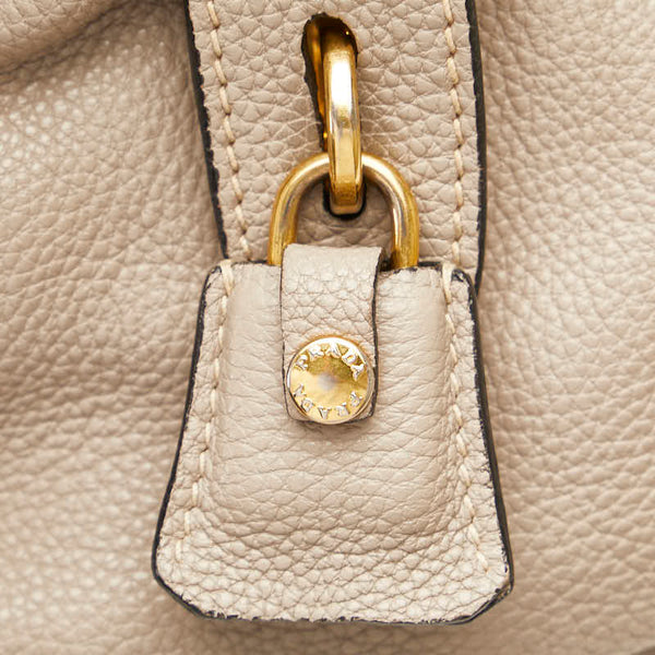 プラダ 三角ロゴプレート ハンドバッグ ショルダーバッグ 2WAY BN2769 グレージュ レザー レディース PRADA 【中古】