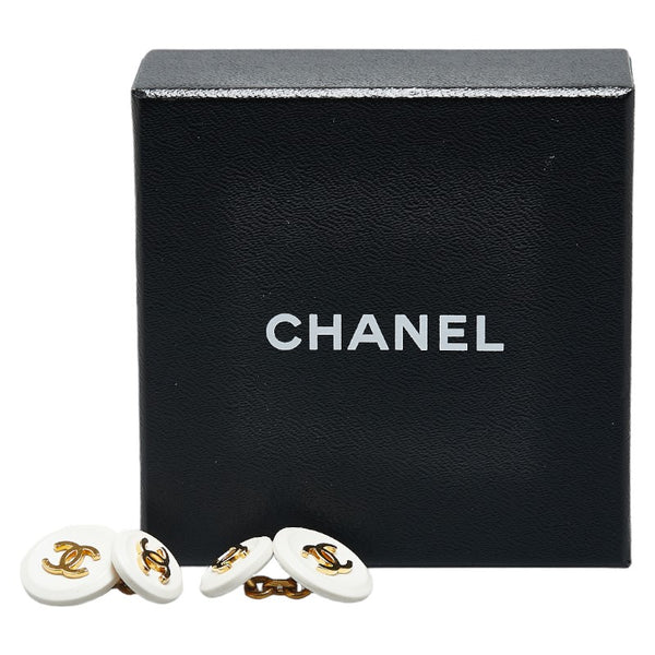 シャネル ココマーク カフス ホワイト ゴールド メッキ レディース CHANEL 【中古】