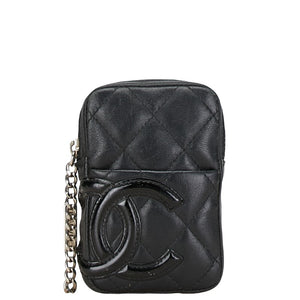 シャネル マトラッセ カンボンライン シガレットケース 小物入れ ブラック レザー レディース CHANEL 【中古】