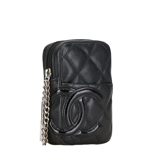 シャネル マトラッセ カンボンライン シガレットケース 小物入れ ブラック レザー レディース CHANEL 【中古】