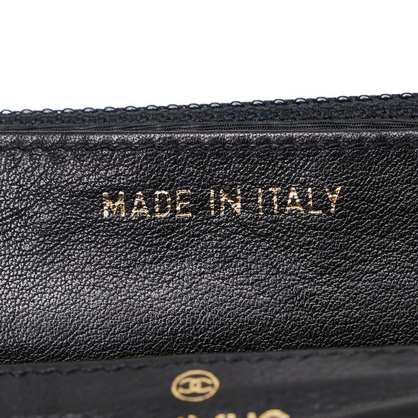 シャネル ココマーク チェーンウォレット ショルダーバッグ ブラック キャビアスキン レザー レディース CHANEL 【中古】