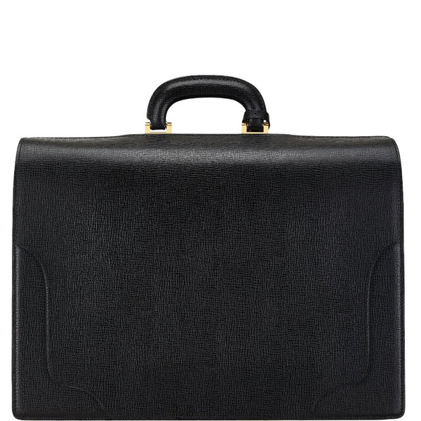 バーバリー チェック ドクターズバッグ ハンドバッグ ブラック レザー レディース BURBERRY 【中古】
