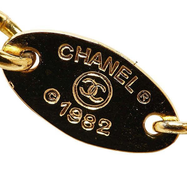 シャネル ココマーク ラインストーン ネックレス ゴールド メッキ レディース CHANEL 【中古】
