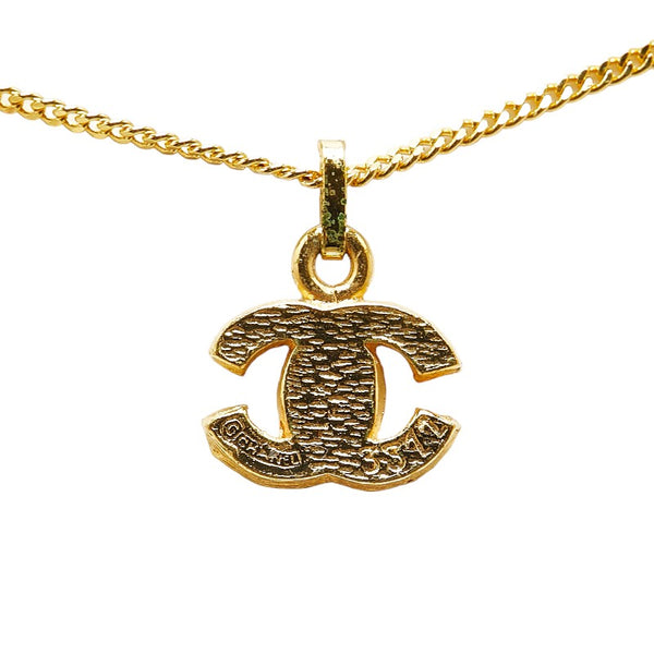 シャネル ココマーク ラインストーン ネックレス ゴールド メッキ レディース CHANEL 【中古】