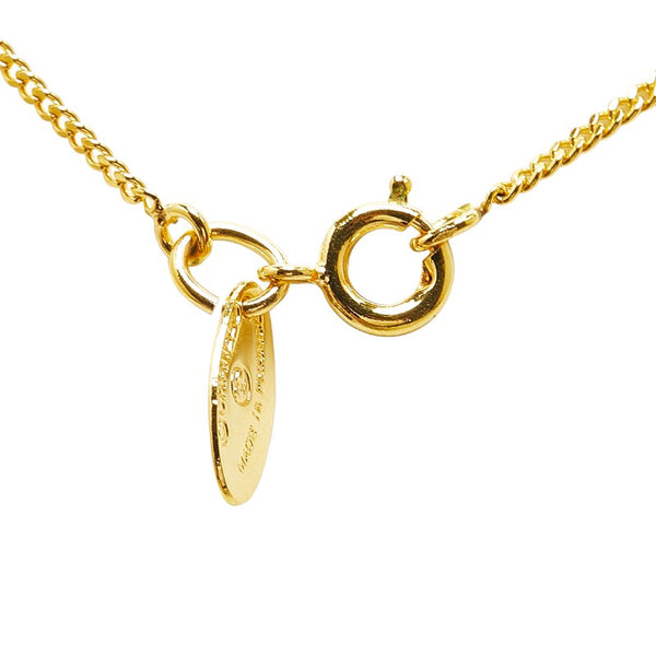 シャネル ココマーク ラインストーン ネックレス ゴールド メッキ レディース CHANEL 【中古】