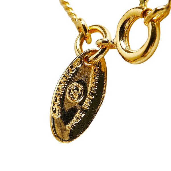 シャネル ココマーク ラインストーン ネックレス ゴールド メッキ レディース CHANEL 【中古】