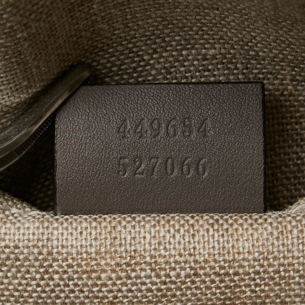 グッチ マイクログッチシマ ハンドバッグ ショルダーバッグ 2WAY 449654 グレー レザー レディース GUCCI 【中古】