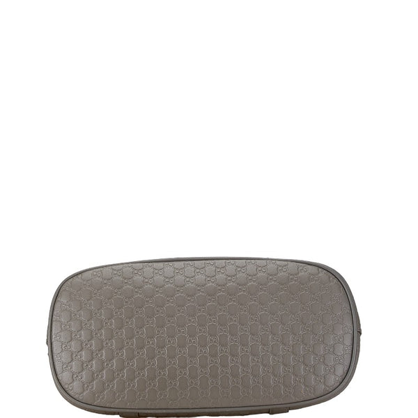 グッチ マイクログッチシマ ハンドバッグ ショルダーバッグ 2WAY 449654 グレー レザー レディース GUCCI 【中古】