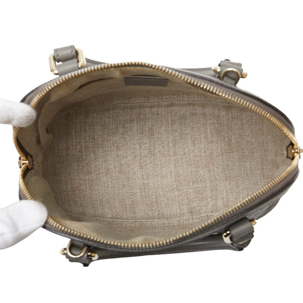 グッチ マイクログッチシマ ハンドバッグ ショルダーバッグ 2WAY 449654 グレー レザー レディース GUCCI 【中古】