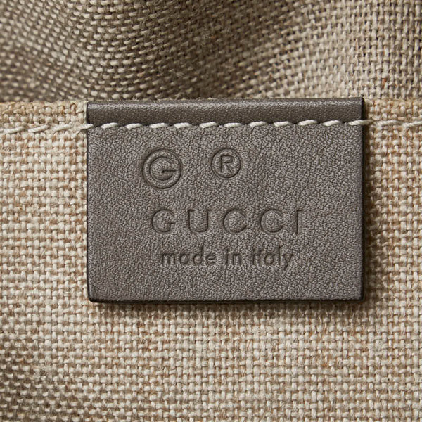 グッチ マイクログッチシマ ハンドバッグ ショルダーバッグ 2WAY 449654 グレー レザー レディース GUCCI 【中古】