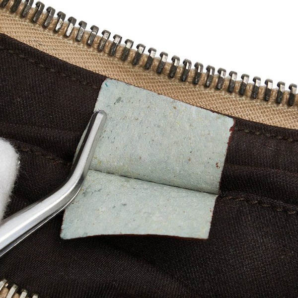 グッチ GGキャンバス ハーフムーン ショルダーバッグ 115004 ベージュ ターコイズ キャンバス レザー レディース GUCCI 【中古】