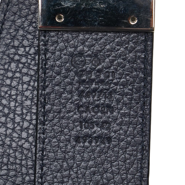 グッチ インターロッキングG ベルト サイズ：105/42 449715 ブラック シルバー レザー メンズ GUCCI 【中古】