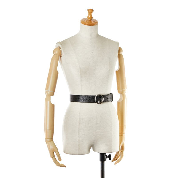 グッチ インターロッキングG ベルト サイズ：105/42 449715 ブラック シルバー レザー メンズ GUCCI 【中古】