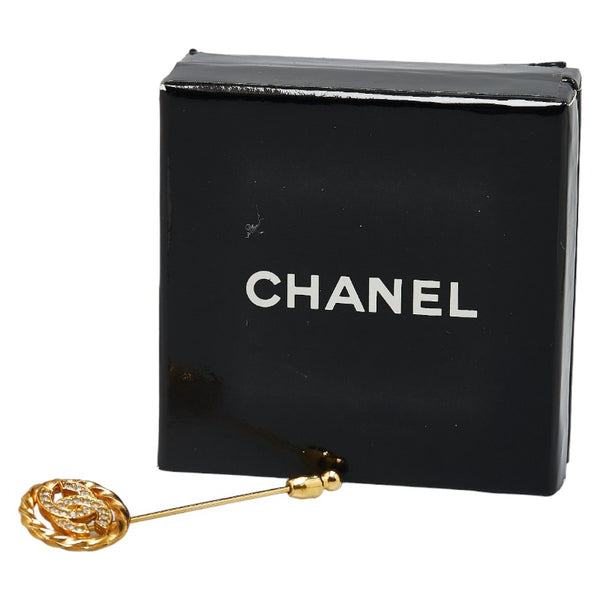 シャネル ココマーク ブローチ ゴールド メッキ ラインストーン レディース CHANEL 【中古】