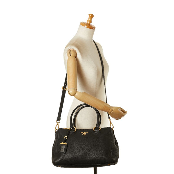 プラダ ハンドバッグ ショルダーバッグ 2WAY 1BA866 ブラック レザー レディース PRADA 【中古】