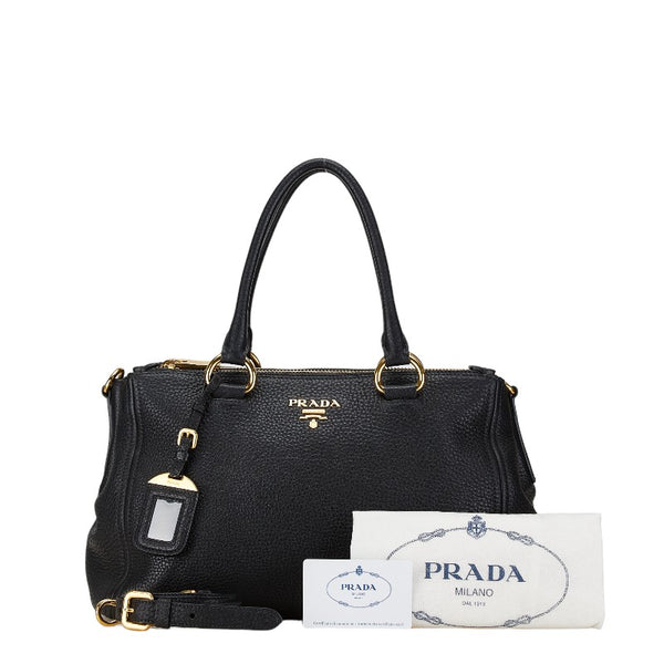 プラダ ハンドバッグ ショルダーバッグ 2WAY 1BA866 ブラック レザー レディース PRADA 【中古】