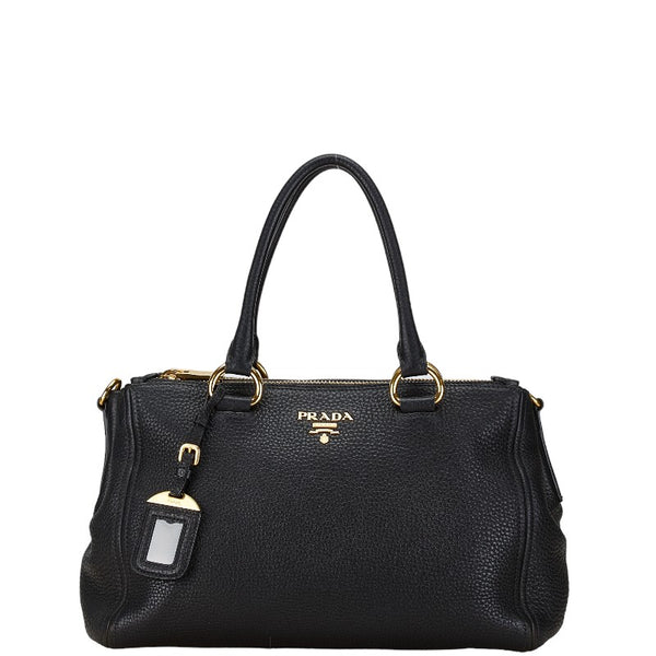 プラダ ハンドバッグ ショルダーバッグ 2WAY 1BA866 ブラック レザー レディース PRADA 【中古】