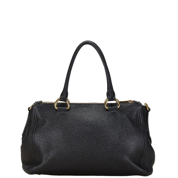 プラダ ハンドバッグ ショルダーバッグ 2WAY 1BA866 ブラック レザー レディース PRADA 【中古】