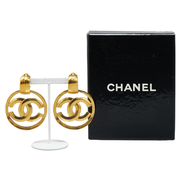 シャネル ヴィンテージ ココマーク ラウンド スイング イヤリング メッキ レディース CHANEL 【中古】