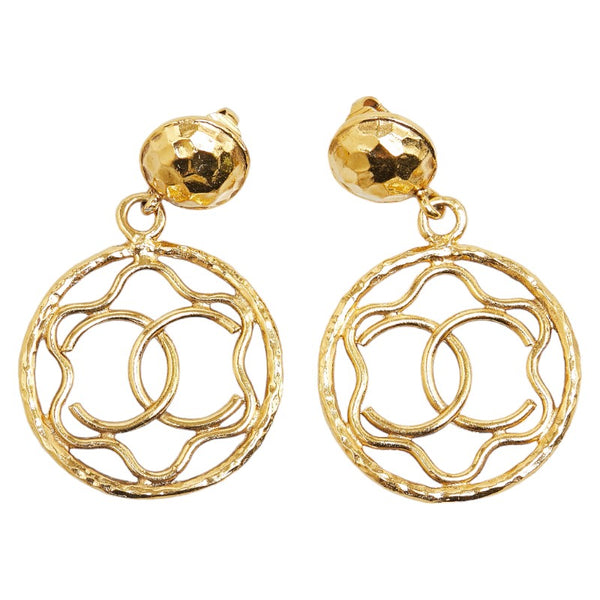 シャネル ココマーク ラウンド スイング イヤリング ゴールド メッキ レディース CHANEL 【中古】