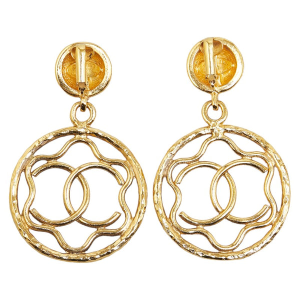 シャネル ココマーク ラウンド スイング イヤリング ゴールド メッキ レディース CHANEL 【中古】