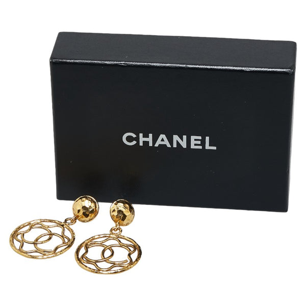 シャネル ココマーク ラウンド スイング イヤリング ゴールド メッキ レディース CHANEL 【中古】