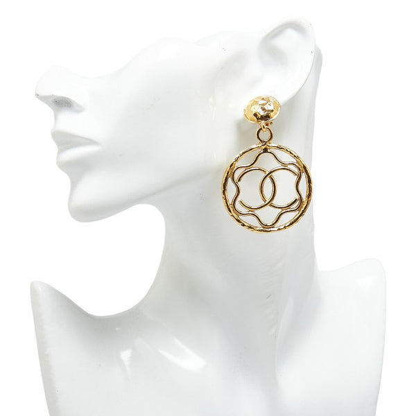 シャネル ココマーク ラウンド スイング イヤリング ゴールド メッキ レディース CHANEL 【中古】