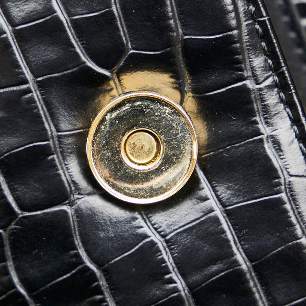 サンローラン ヴィンテージ YSLロゴ金具 ロコ型押し ハンドバッグ ショルダーバッグ 2WAY ブラック レザー レディース SAINT LAURENT 【中古】