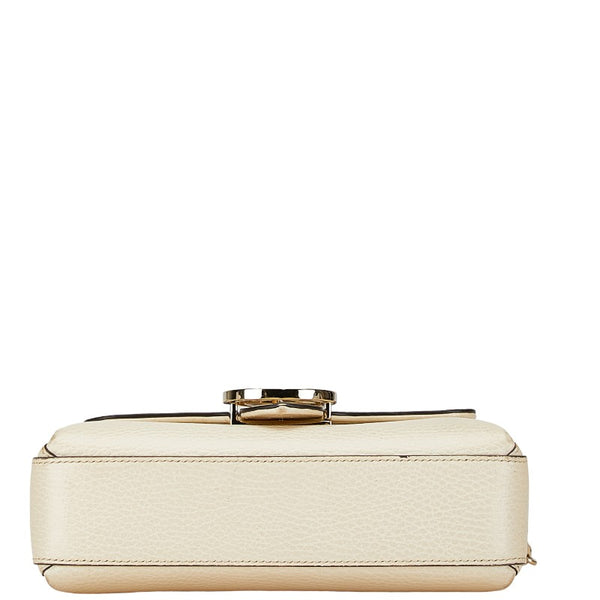 グッチ インターロッキングG チェーン ショルダーバッグ 607720 ブラック レザー レディース GUCCI 【中古】