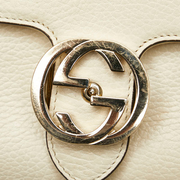 グッチ インターロッキングG チェーン ショルダーバッグ 607720 ブラック レザー レディース GUCCI 【中古】