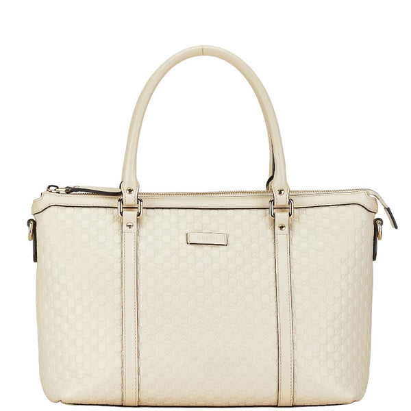 グッチ マイクログッチシマ ハンドバッグ ショルダーバッグ 2WAY 449656 ホワイト レザー レディース GUCCI 【中古】