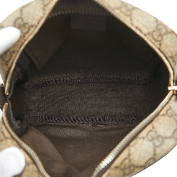 グッチ GGスプリーム ショルダーバッグ 233268 カーキ ベージュ ブラウン PVC レザー レディース GUCCI 【中古】