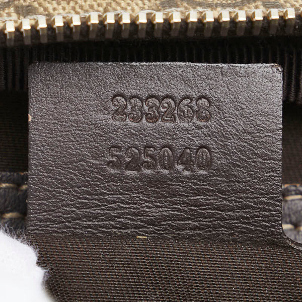 グッチ GGスプリーム ショルダーバッグ 233268 カーキ ベージュ ブラウン PVC レザー レディース GUCCI 【中古】