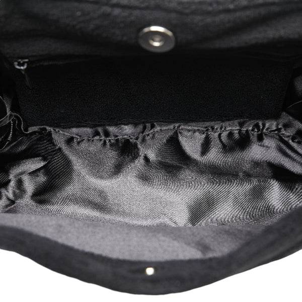 シャネル ノベルティ ココマーク 斜め掛け ショルダーバッグ ブラック ホワイト パイル レディース CHANEL 【中古】