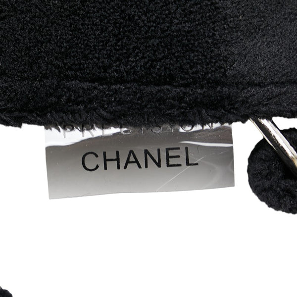 シャネル ノベルティ ココマーク 斜め掛け ショルダーバッグ ブラック ホワイト パイル レディース CHANEL 【中古】