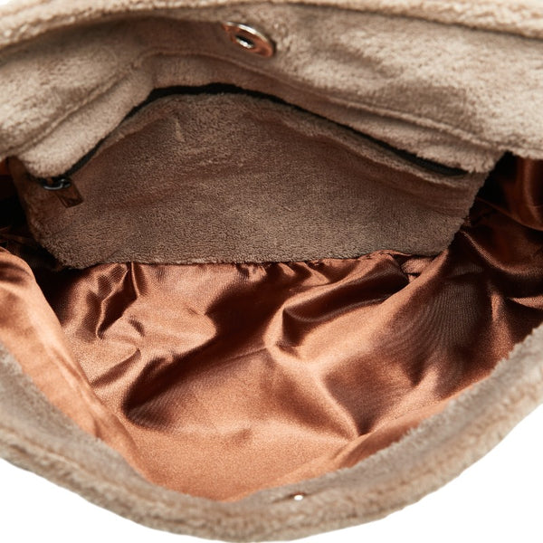 シャネル ノベルティ ココマーク 斜め掛け ショルダーバッグ ブラウン ベージュ パイル レディース CHANEL 【中古】