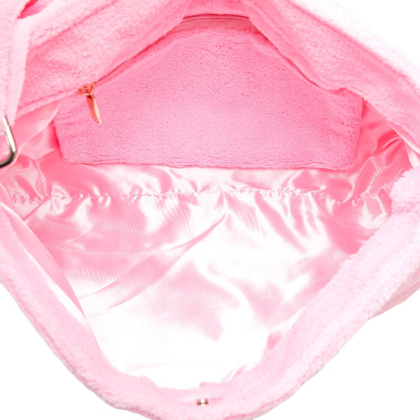 シャネル ノベルティ ココマーク 斜め掛け ショルダーバッグ ピンク ホワイト パイル レディース CHANEL 【中古】