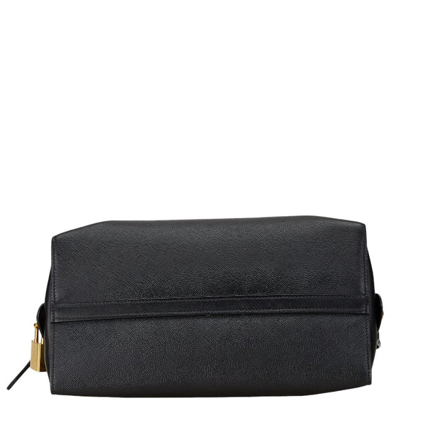 プラダ エスプラナード サフィアーノ ハンドバッグ 1BA046 ブラック レザー レディース PRADA 【中古】